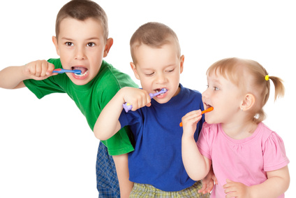 children to brush his teeth